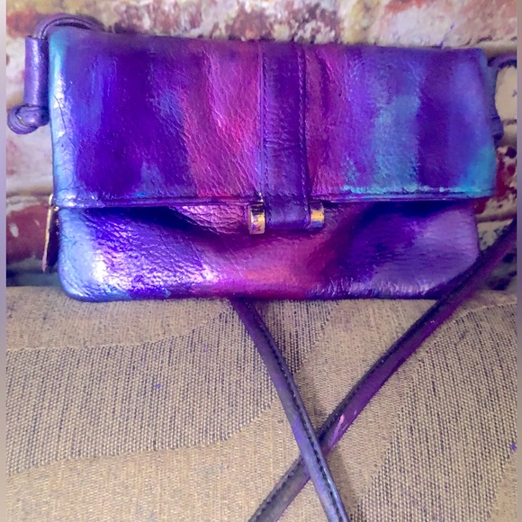 Americana By Sharif Metallic Multi Color Soft Lthr Customized Cross Shoulder Bag - Picture 2 of 15